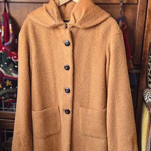 Elegant ZENOBIA Soft Alpaca/Wool Pleated Collar Pea Coat